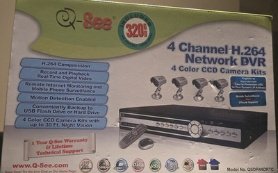 Q-See 4CH DVR 320GB H.264 w/ 4 Cameras QSDR44DRTC