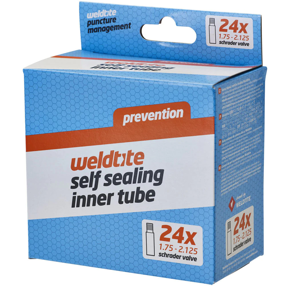 Weldtite Self Sealing Inner Tube Kids MTB E Bike - 24"" Schrader (Dr Sludge)