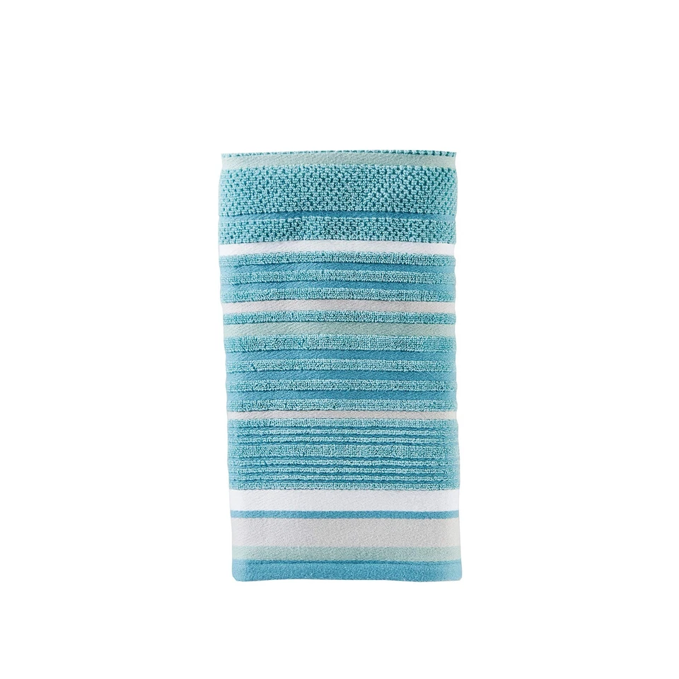 Seabrook Stripe 100% Cotton Premium 2-Piece Hand Towel Set, 550 GSM, Soft & A... - Image 2 of 4