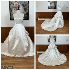 Spectacular Vintage Y2K Ulla Mejia Silk Wedding Gown  Cathedral Veil 