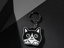 Funny cat 3D Printed Keychain Key Ring Charm Bag Backpack Gift