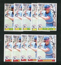 (5) Each Bump Wills Error / Correct Rangers 1979 Topps Baseball Cards #369 A & B