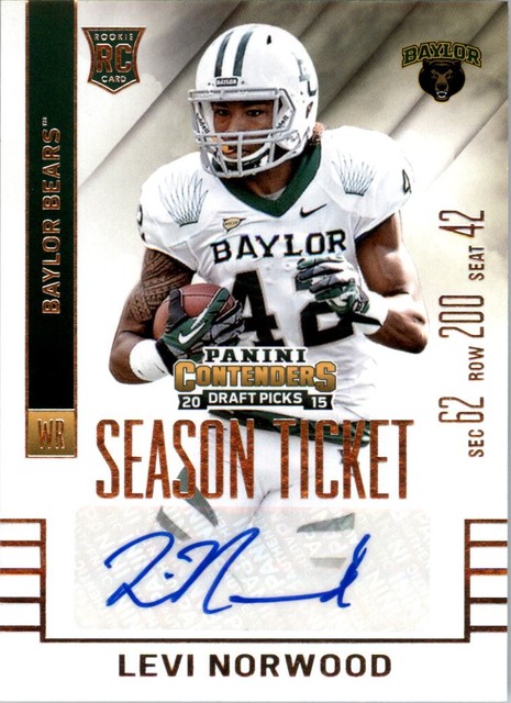 2015 Panini Contenders Draft Picks #212 Levi Norwood RC Auto - FB
