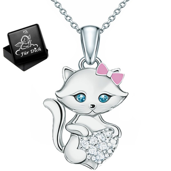Katze Kette 925 Silber FüR Kinder MäDchen – Kinderschmuck Halskette Mit AnhäNger-image