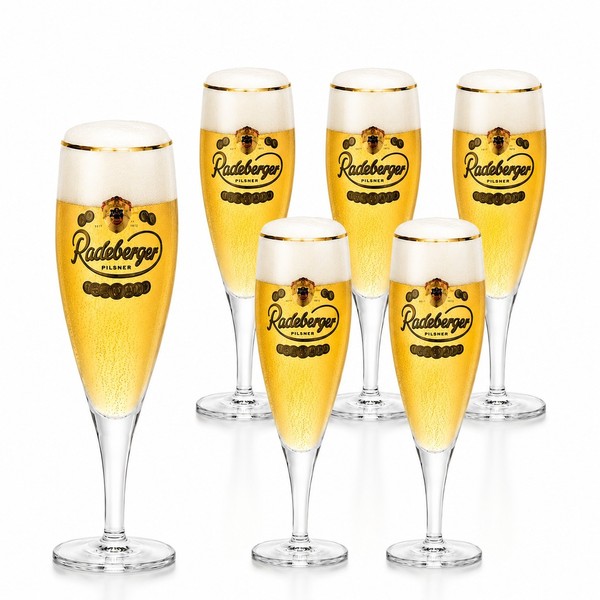 6X Radeberger Bierglas Tulpe Glas 0,25L Pils Bier Pokal GläSer BiergläSer Sahm-image