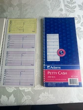 Set Of 2 Adams Spiral Petty Cash Book Set 2-Part, Carbonless White/Canary