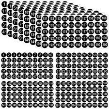 36 Sheets 1-200 Number Stickers 1 Inch Consecutive Number Stickers 9 Sets -Ad...