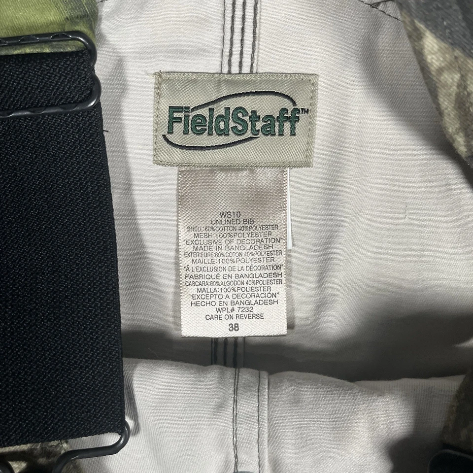 Macacão Mossy Oak Field Staff masculino 38 camuflagem caça babador bordado - Imagem 2 de 4