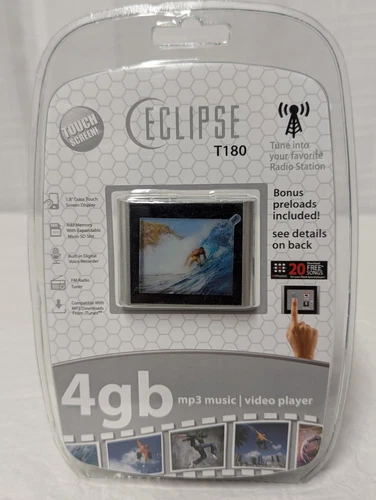 Eclipse T180 4GB MP3 gray Music Video Player NIP. Touch Screen Tech!