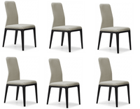 Skandi EsszimmerstüHle 6Er Set Beige Hochlehner Holzgestell