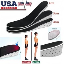 Men Women Invisible Height Increase Insoles Heel Lift Taller Shoe Inserts Pad US