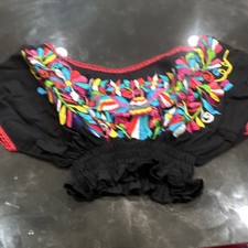 Women s Black Multicolor Off-Shoulder Embroid...