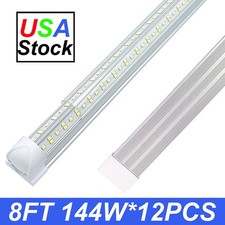 12 Pack T8 8FT Led Tube Light Bulbs 144W 8Foot Linkable Led Shop Lights Fixtures