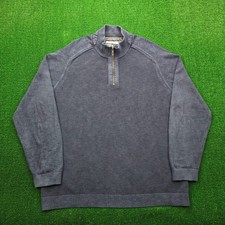 Tommy Bahama Sweater Mens 2XL Blue Quarter Zip Pullover Golf Preppy Casual