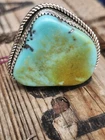 Sterling Silver Turquoise Stone Ring Native Navajo Size 7.5 won30 TR