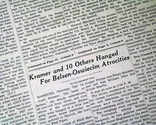 JOSEF KRAMER Beast of Belsen & Irma Grese EXECUTED Hangings 1945 NYC Newspaper