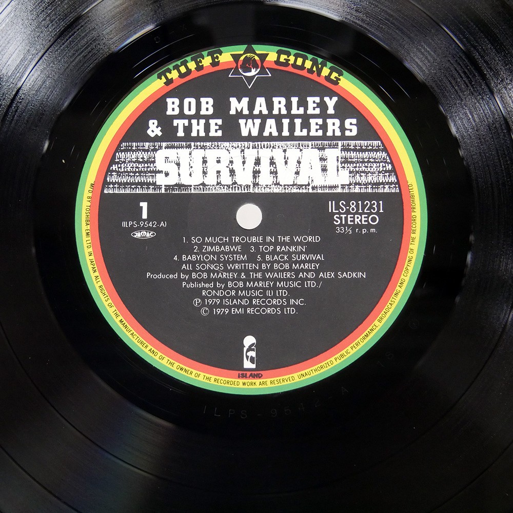 LP 帯付き　BOB MARLEY SURVIVAL ILS81231 　L BOB MARLEY & THE WAILERS SURVIVAL ISLAND ILS81231 Japan VINYL LP
