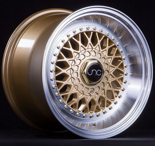 JNC Wheels Rim JNC004S Gold Machined Lip Gold Rivets 17x10 4x100/4x114 ...
