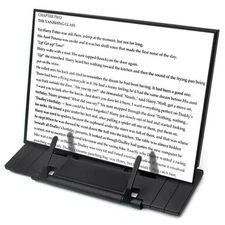 Desktop Document Book Holder, Metal Foldable Reading Rest Book Stand Easel wi...