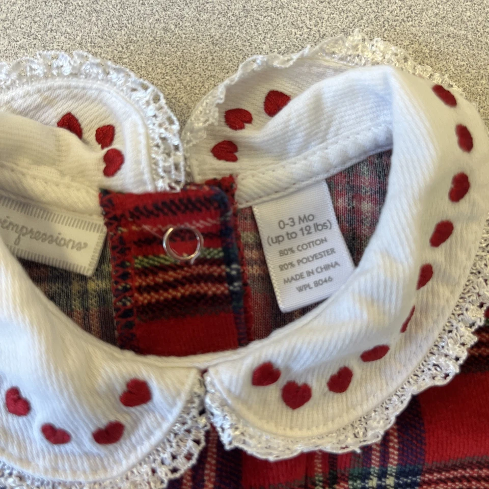 First Impressions Christmas Baby girl 0-3 months Red One Piece - Image 4 of 4