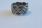Handcrafted Vintage Braided Band Ring In Sterling Silver- Size 9
