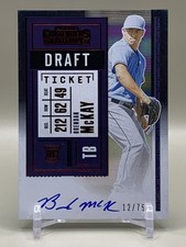 2020 Contenders Brendan McKay RC Auto Draft Ticket Red /75 - Tampa Bay Rays