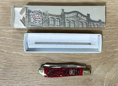 Kissing Crane Red Jigged Bone Mini Trapper Pocket Knife KC6218RD