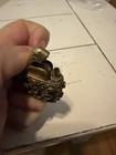 Vintage Ornate Gold Tone Pocket Lighter w/ Amber Color Rhinestones by Evans — photo 5