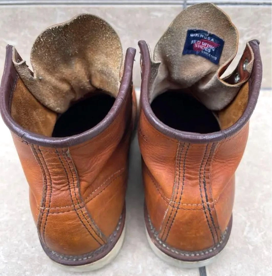 Red Wing Hombres US6 E Irish Setter Moc Botas 8885 Marrón Cuero Genuino Usado - Imagen 3 de 4