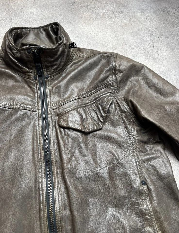 G Star Raw real leather biker jacket - Image 4 of 4