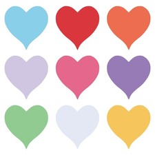 180 PCS Heart Cutouts Paper Shape Cards 4 Inch Assorted Colors Valentines