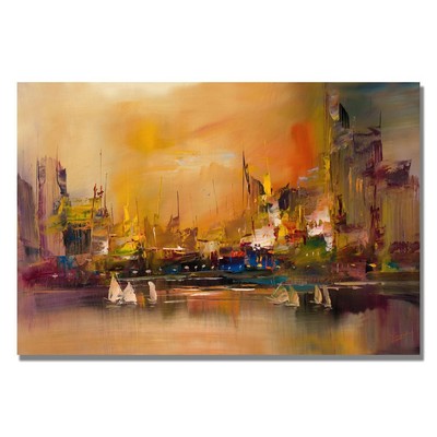 City Reflections Canvas Art by Rio, 22 by 32-Inch