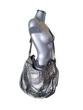 BURBERRY - SAC CUIR  ARGENT - EFFET PYTHON - EPAULE OU BANDOULIERE - TBE