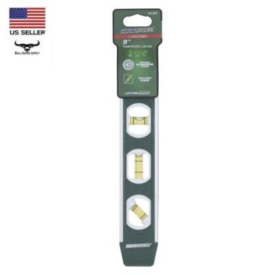 9'' Magnetic Torpedo Level Aluminum Frame Easy Read Plumb, Level & 45° Vials