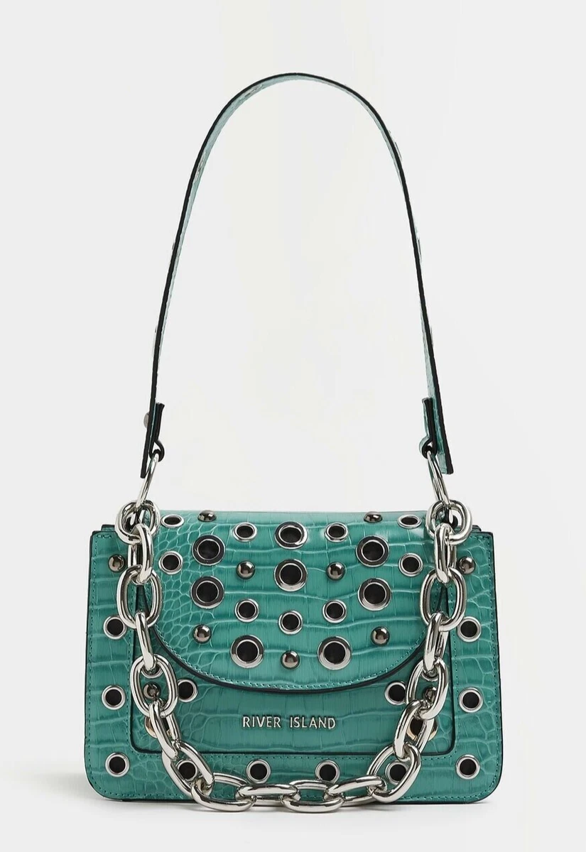 River island green bag sales