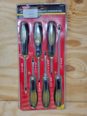 6pc Jumbo Go Through Screwdriver Set Magnetic Tips