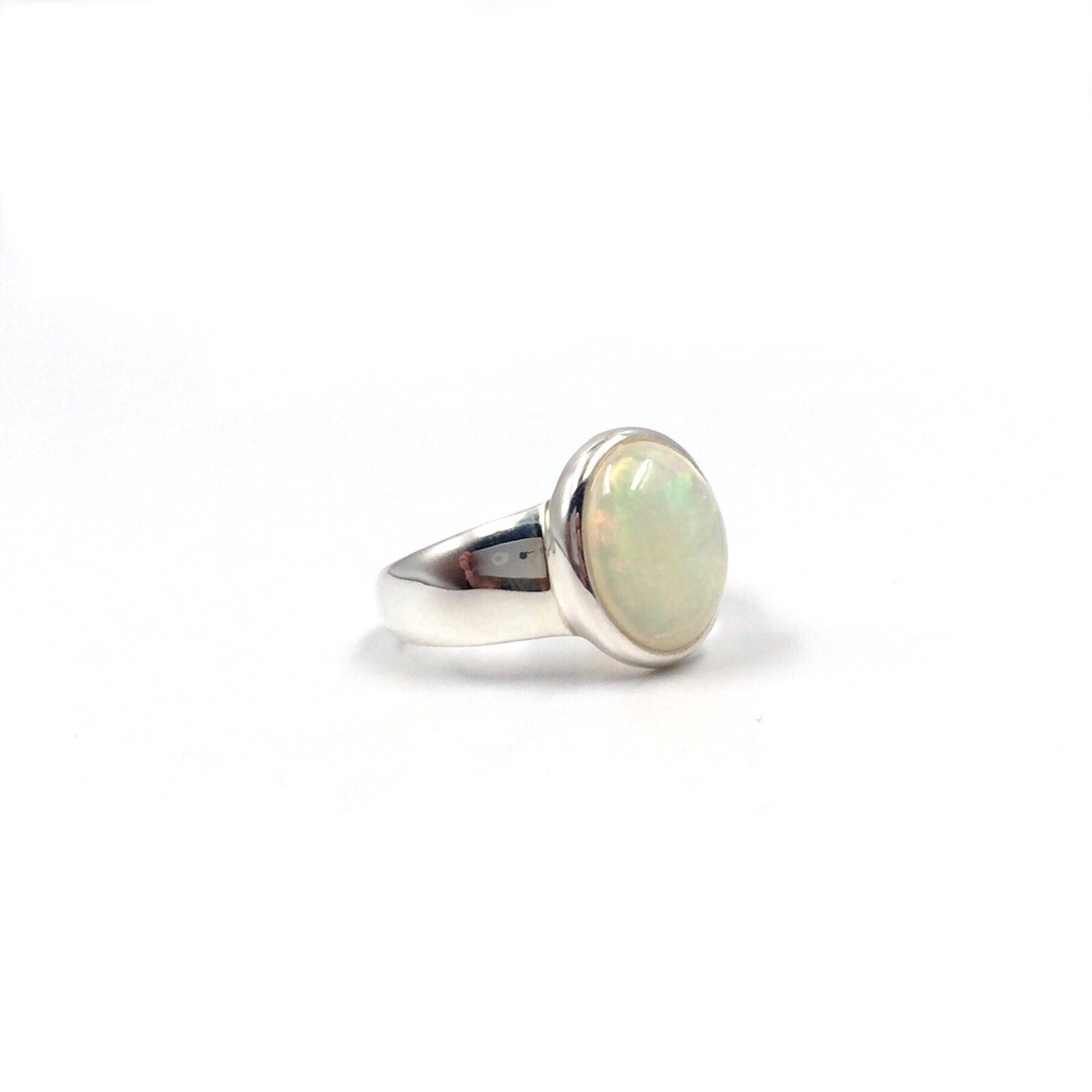 Solid 925 Silver Ring Opal 3.5ct Solid Band Ring … - image 7