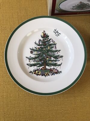 Spode England Christmas Tree 12-Pc Set- 4 Dinner 4 Salad Plates 4