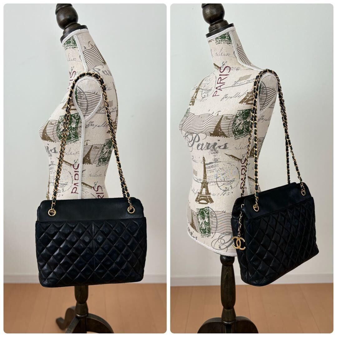 Authentic CHANEL Matelasse Shoulder Bag Hand Chain Coco