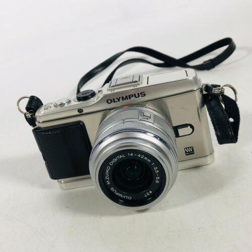 OlympusPEN E-P3 Silver Mirrorless Camera 14-42mm Lens Kit English Language  - Picture 1 of 6