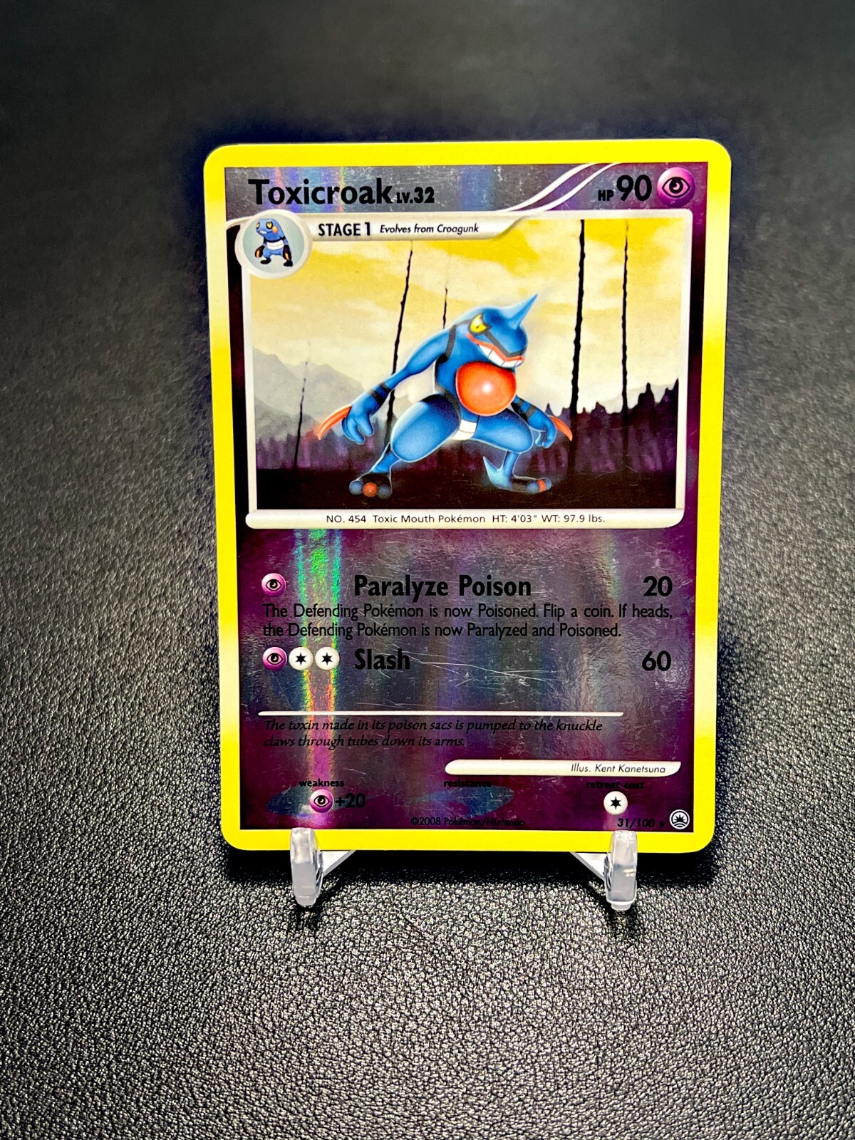 2008 Pokemon TCG Majestic Dawn Reverse Holo Rare Toxicroak 31/100 - LP