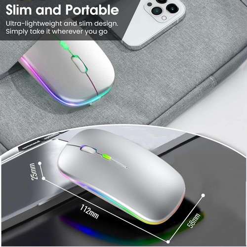 Bluetooth Maus Kabellos USB Wireless PC Mouse Computer Notebook Laptop Aufladbar - Bild 6 von 17