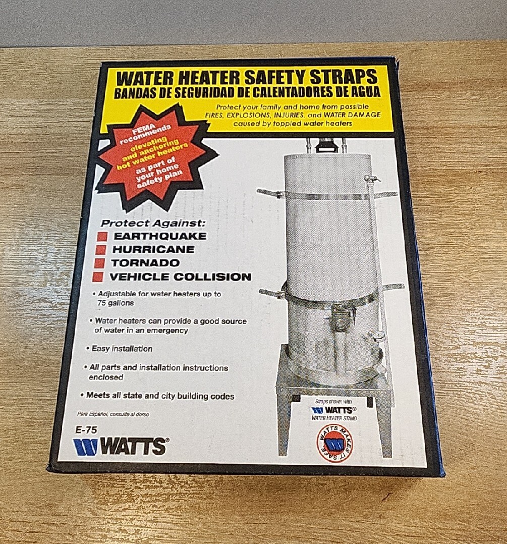 Hot Water Heater Safety Straps Watts Spacemaker E75 Up to 75 Gallon eBay
