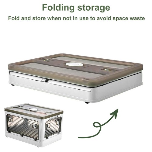 Folding Storage Box Plastic Collapsible Stackable Container Home Office Camping - Picture 12 of 16