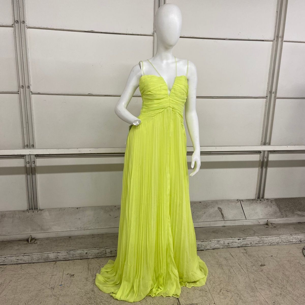 BCBGMAXAZRIA Ziv Chiffon Gown Women's Size 8 Sunny Lime | eBay