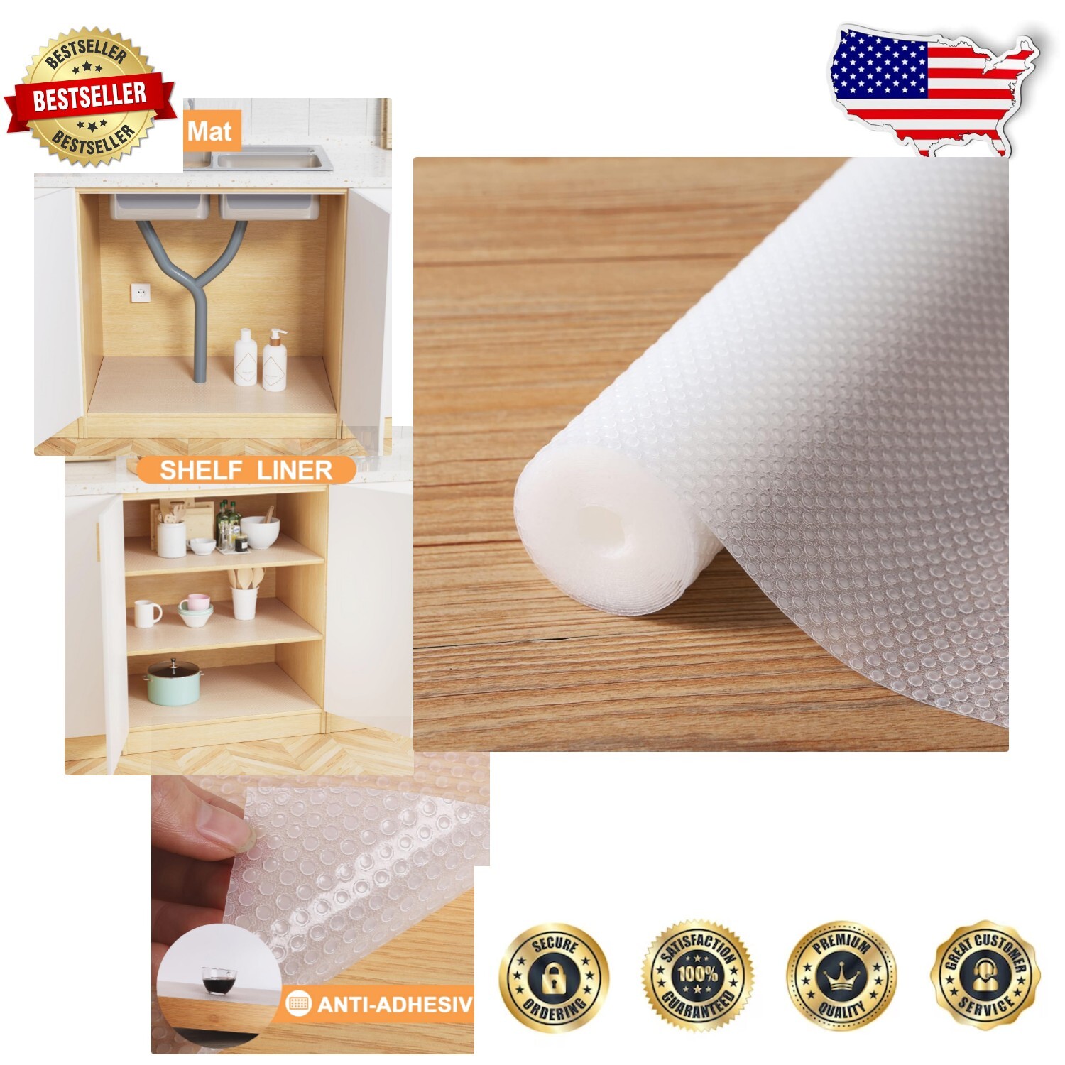 Clear Waterproof Cabinet Shelf Liner 24