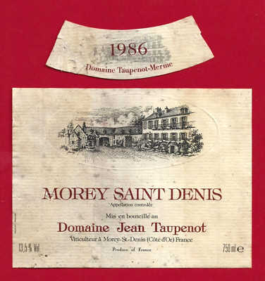 MB49 Etikett BOURGOGNE MOREY-SAINT DENIS 1986 Jean TAUPENOT-MERME, in MOREY
