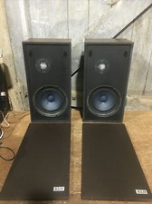 KLH 317 Speakers 10” inch Bass Drivers 8 Ohms Loudspeakers Brown Used Working