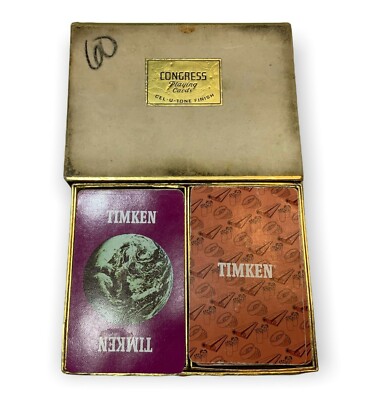 Rare Vintage Timken Playing Cards By Congress Cel-U-Tone Finish Earth  Science