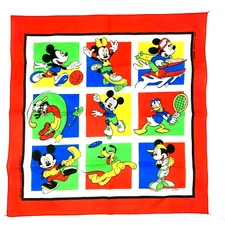 Vintage HavAHank Disney Mickey Mouse Bandana Hanky Handkerchief Sports NEW